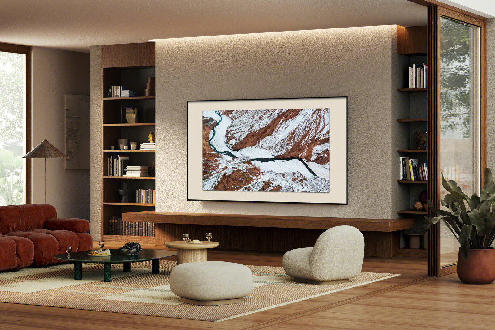 Sony BRAVIA True RGB 同時利用背光和面板來創造色彩，在客廳的任何視角下觀看都能保持色彩一致。