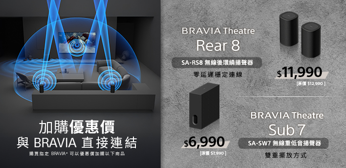 加購優惠價 與BRAVIA直接連結