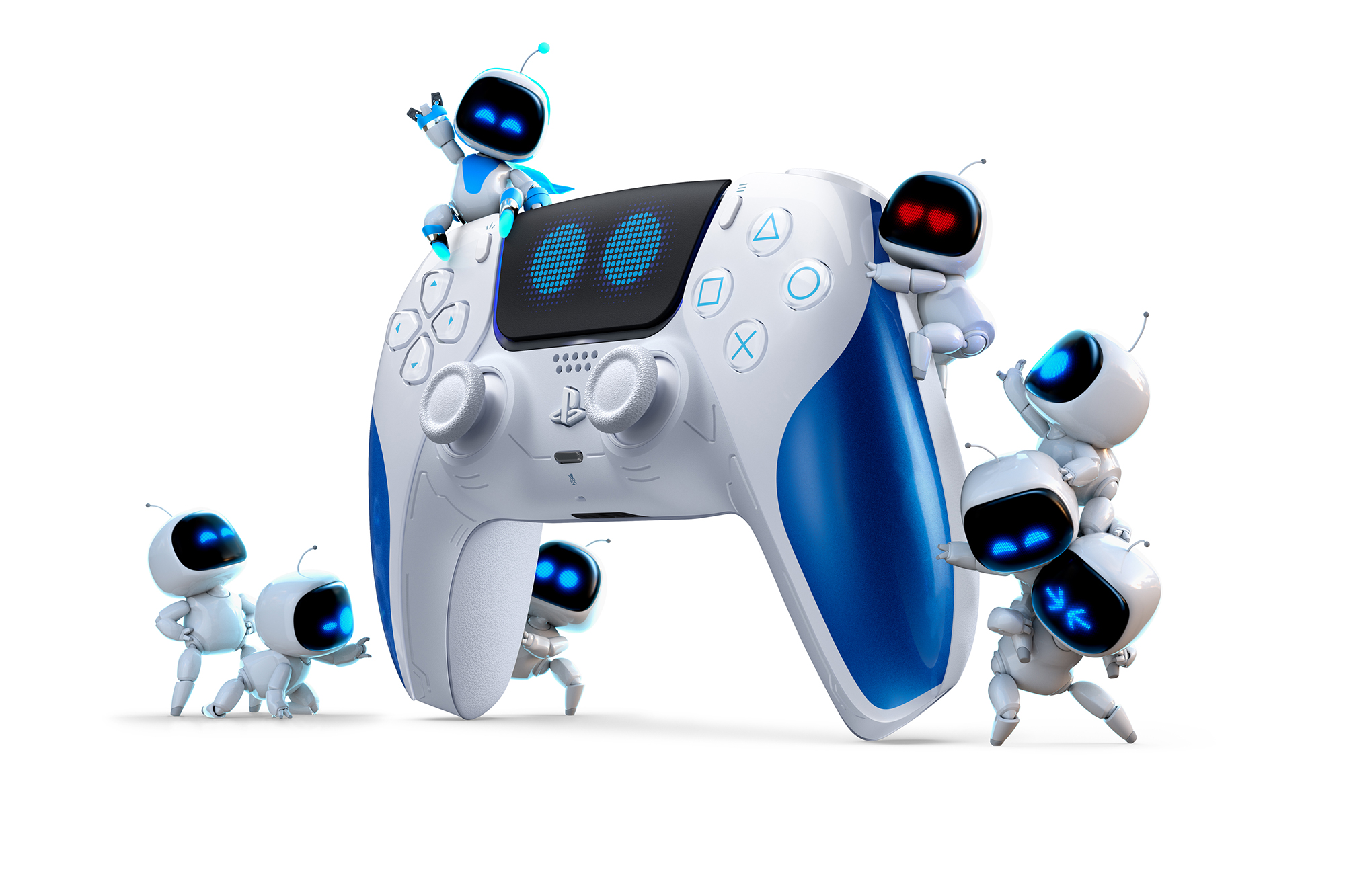 Astro Bot 特仕版無線控制器斜視圖