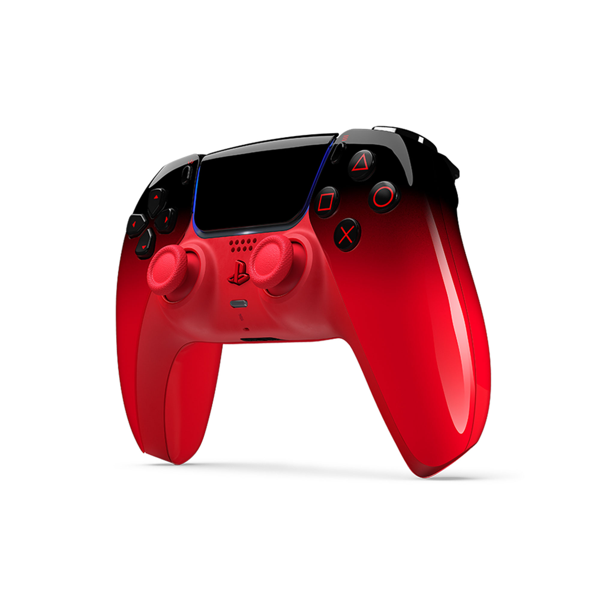 電音紅 PS5 DualSense 無線控制器，左前方按鍵圖示