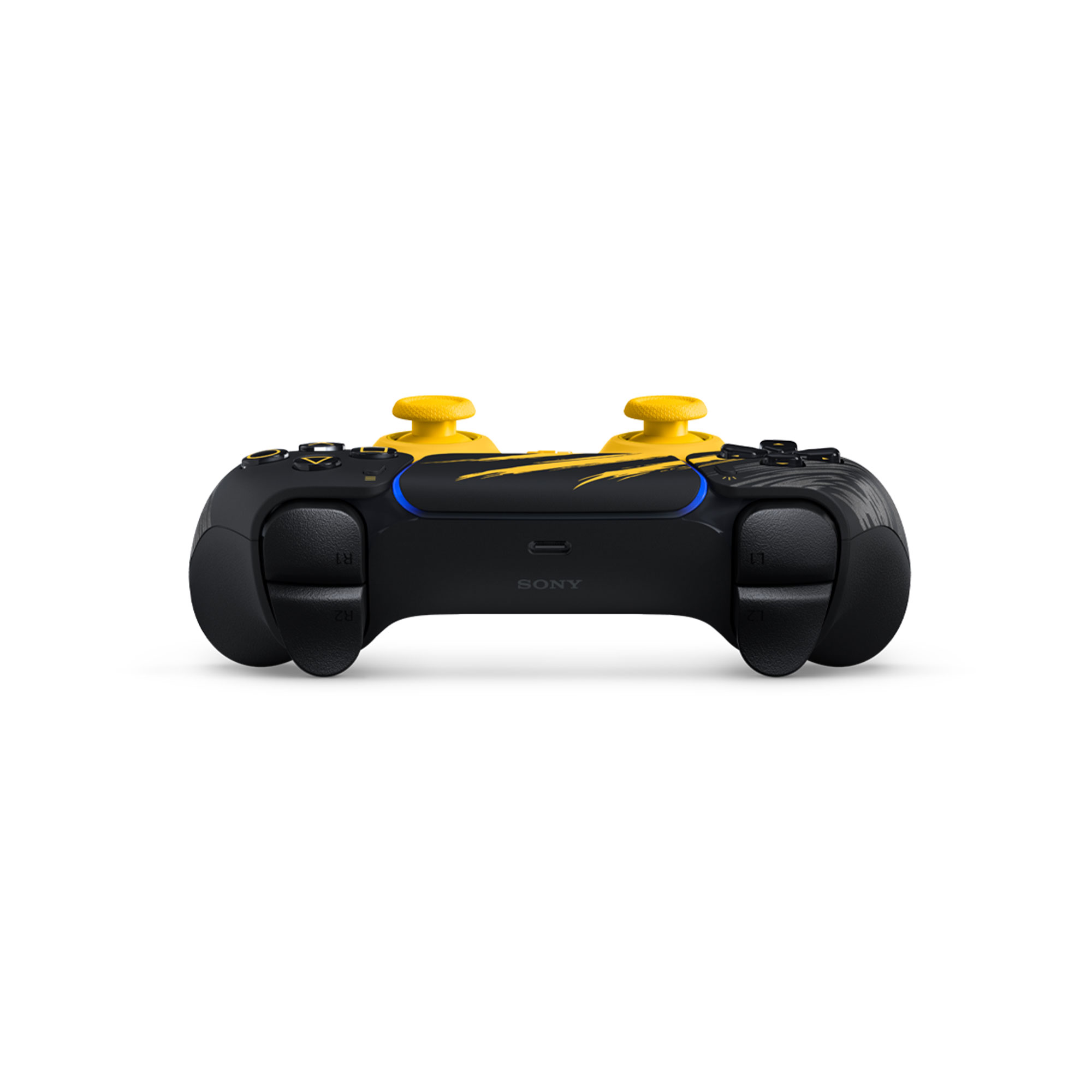 PS5 DualSense 無線控制器 –《漫威金鋼狼》戰鬥黃色限量版前側按鍵圖示