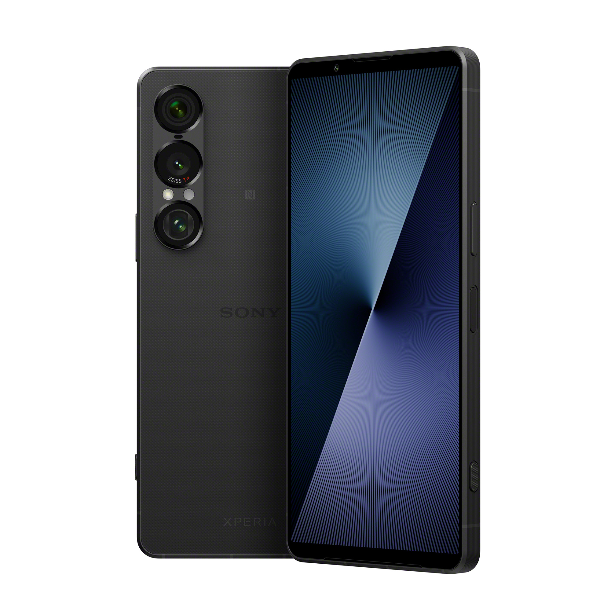 黑色 Xperia 1 VII 的前視圖和後視圖