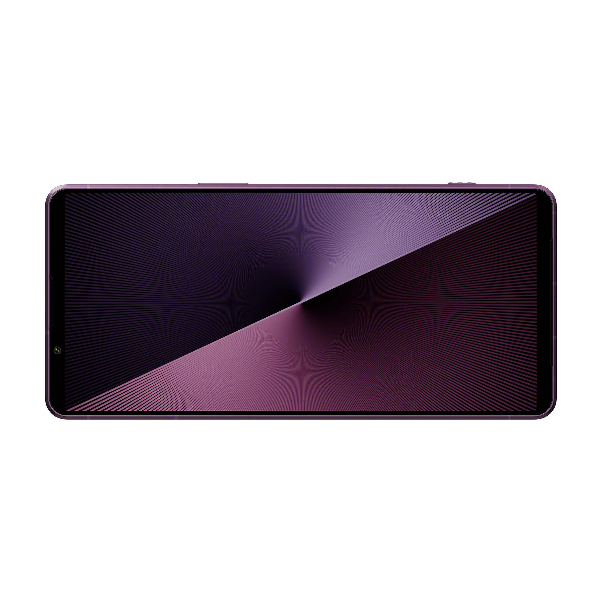 紫色 Xperia 1 VII 手機正面橫放圖式