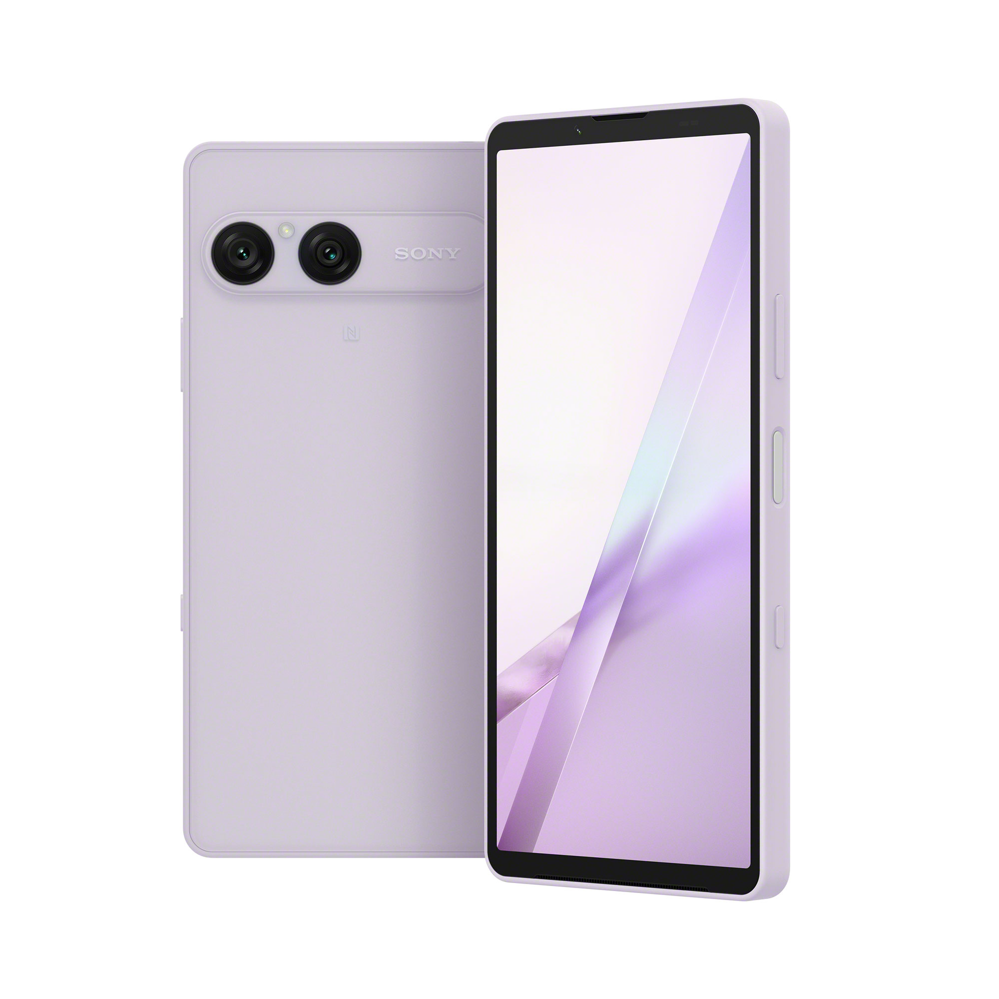 迷霧紫 Xperia 10 VIII 手機的正面和背面。