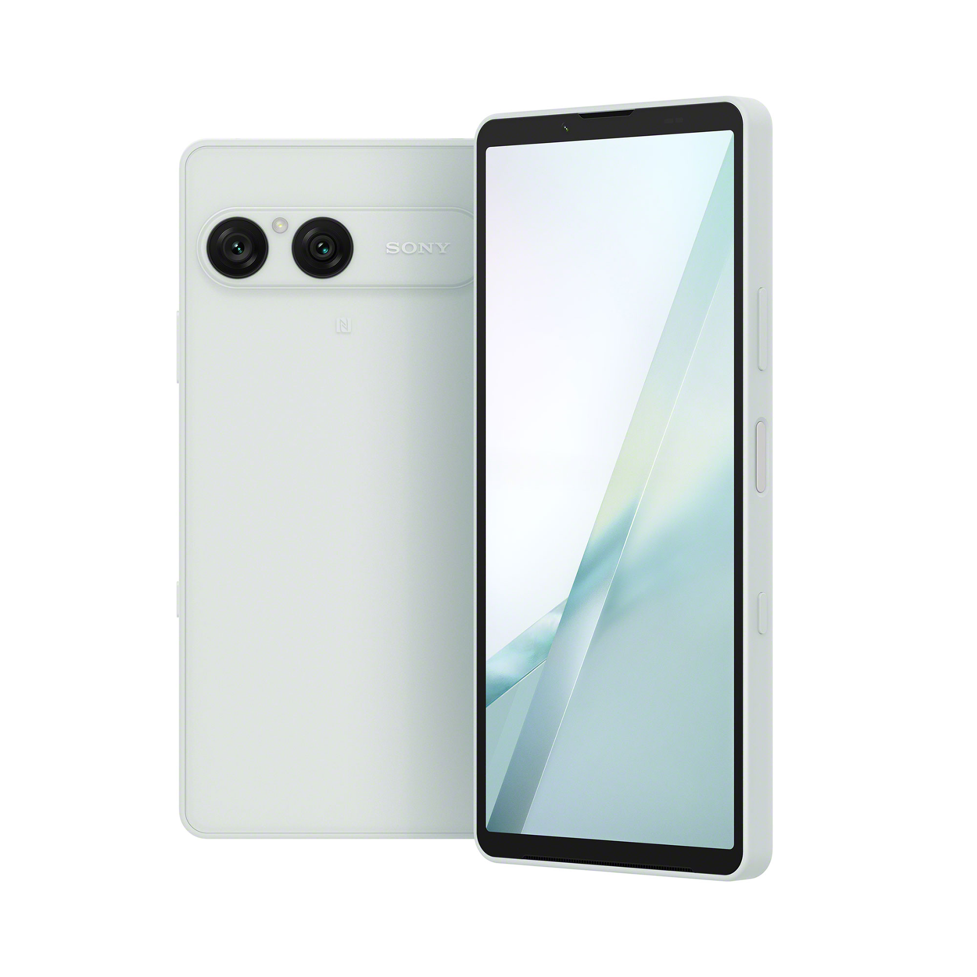 沁雪白 Xperia 10 VII 手機的正面和背面。