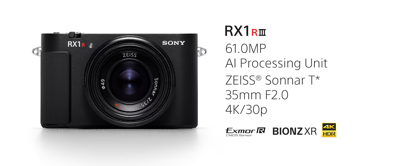 RX1R III 小型相機配備 6,100 萬像素全片幅感光元件和 AI 處理單元