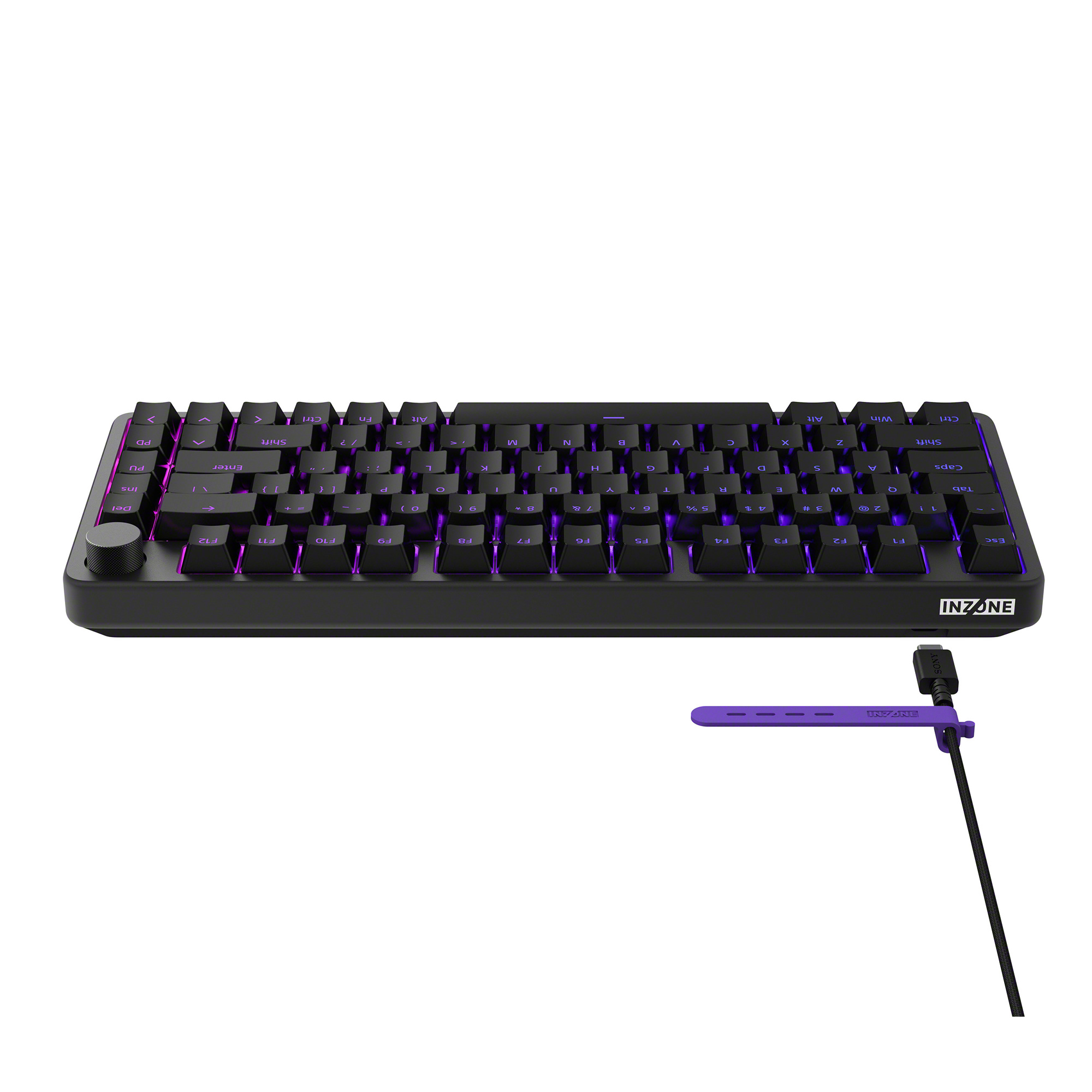 INZONE KBD-H75 含 USB-C 連接線和紫色束線帶