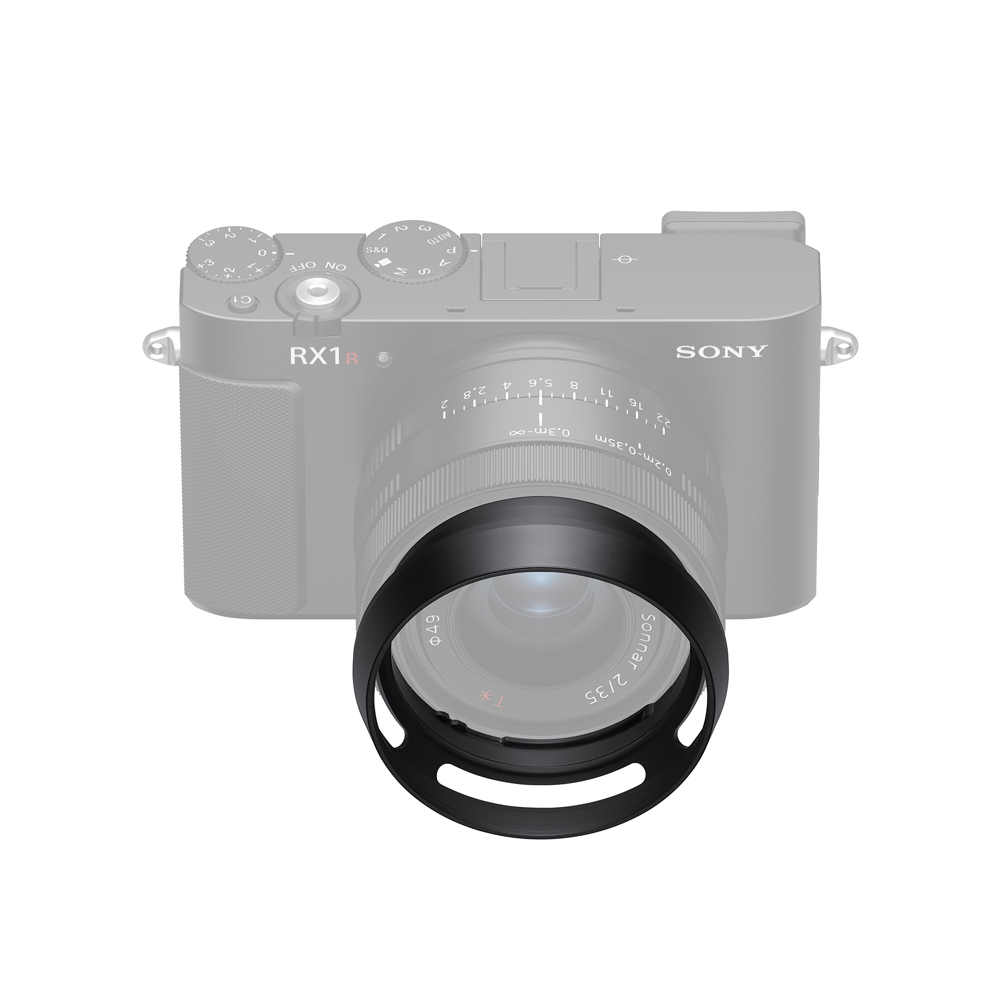 鏡頭遮光罩裝在 RX1R III 相機上