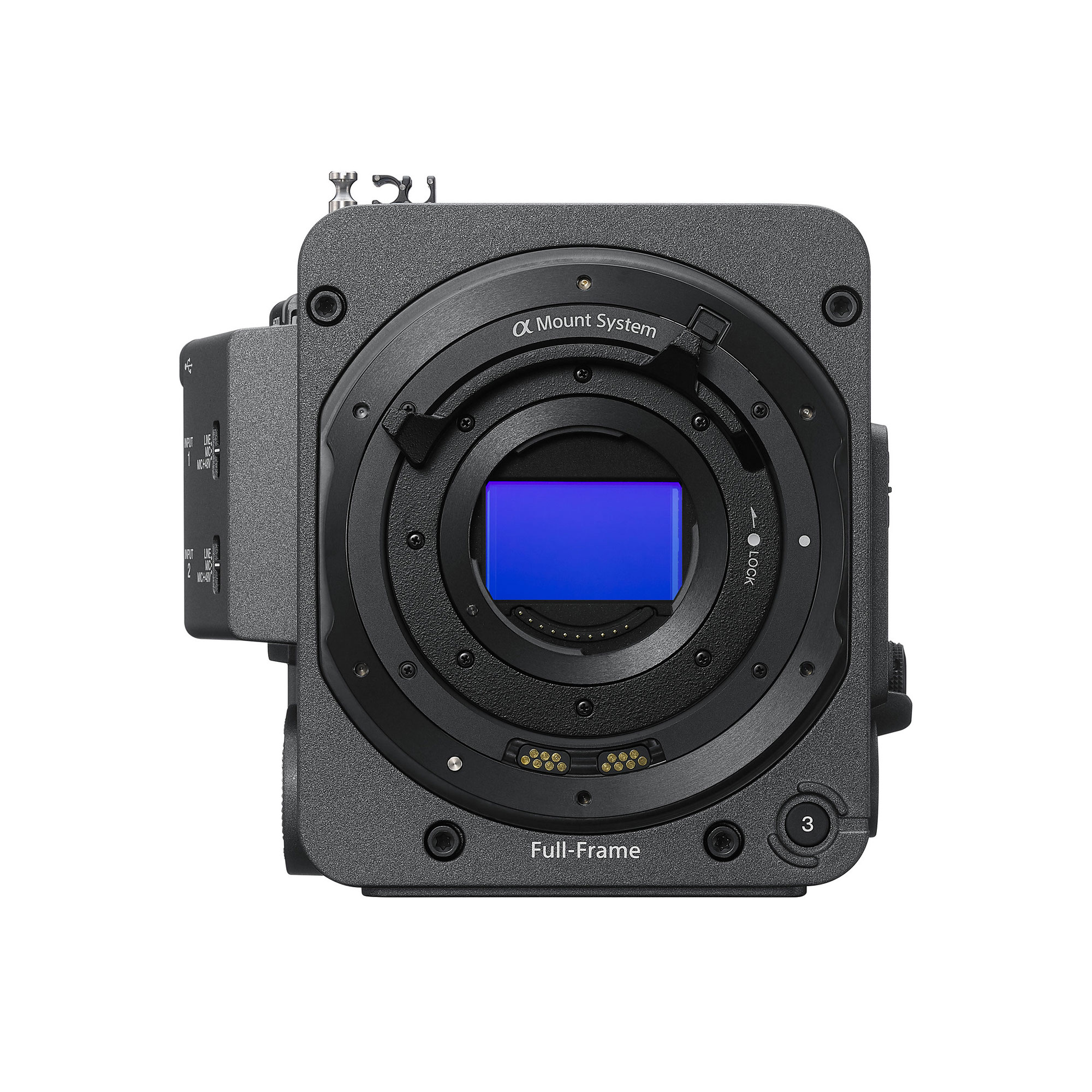 MPC-2610 電影攝影機正面 E-mount 鏡頭接環圖示