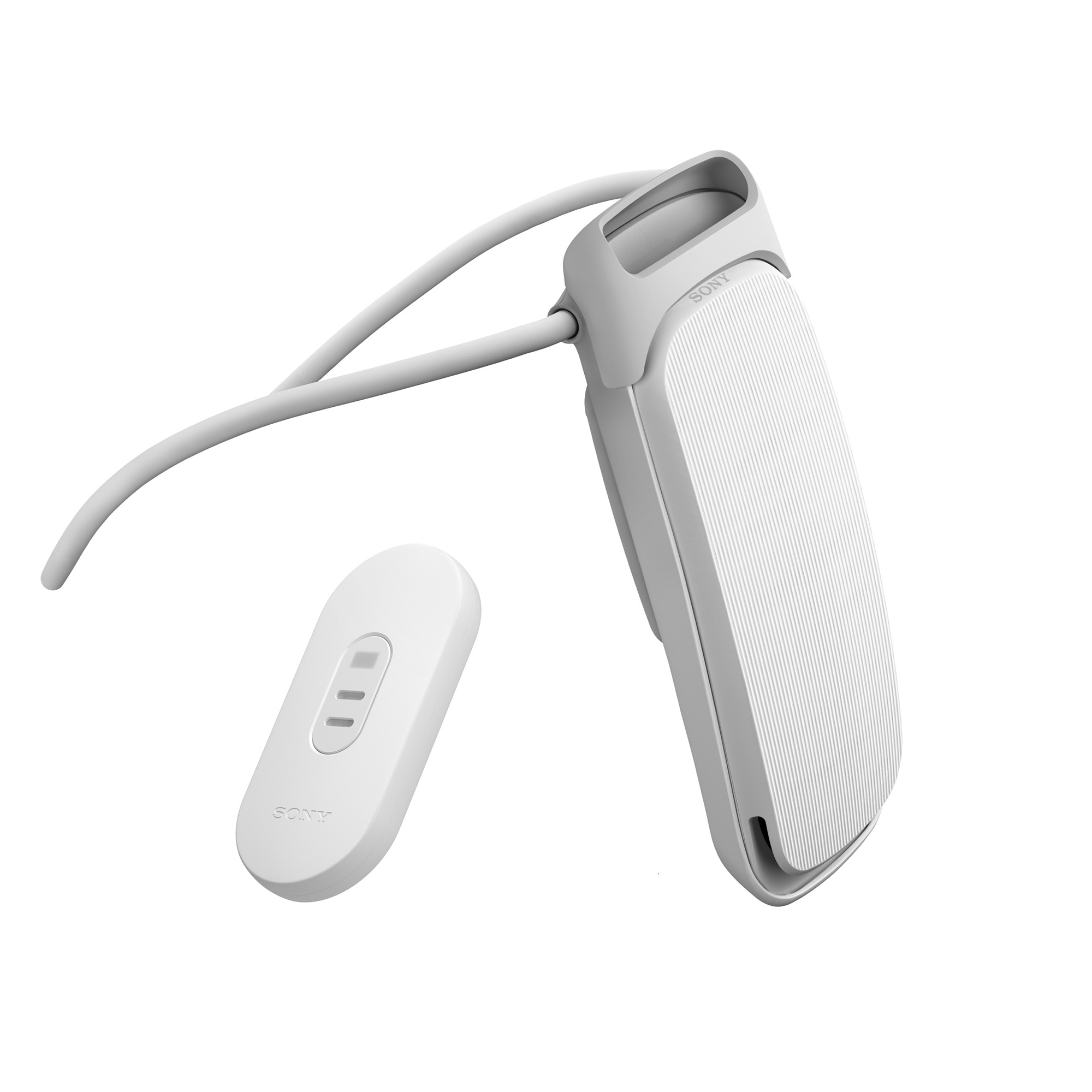 REON POCKET 5 產品右前方圖式，左下方REON POCKET TAG裝置