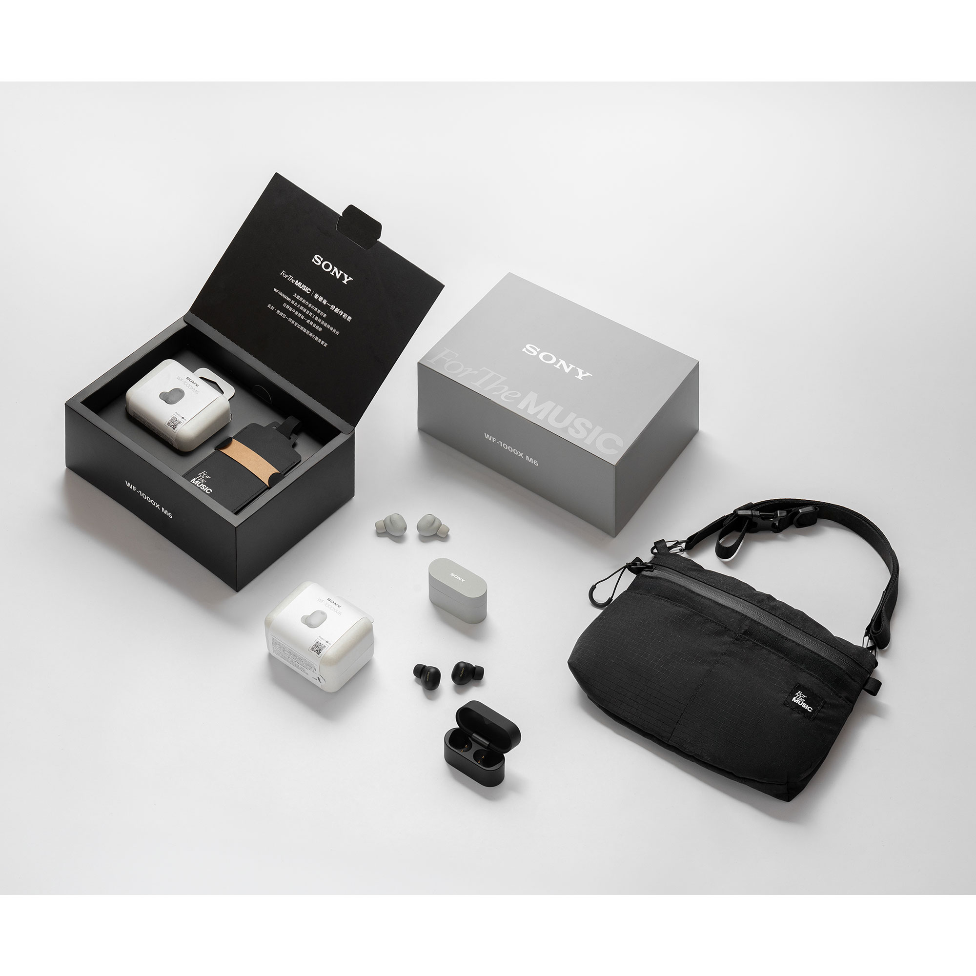 WF-1000XM6 For The Music 紀念組，含 WF-1000XM6 無線降噪立體聲耳機，及 For TheMusic 證件套 / For TheMusic 隨行包各乙份