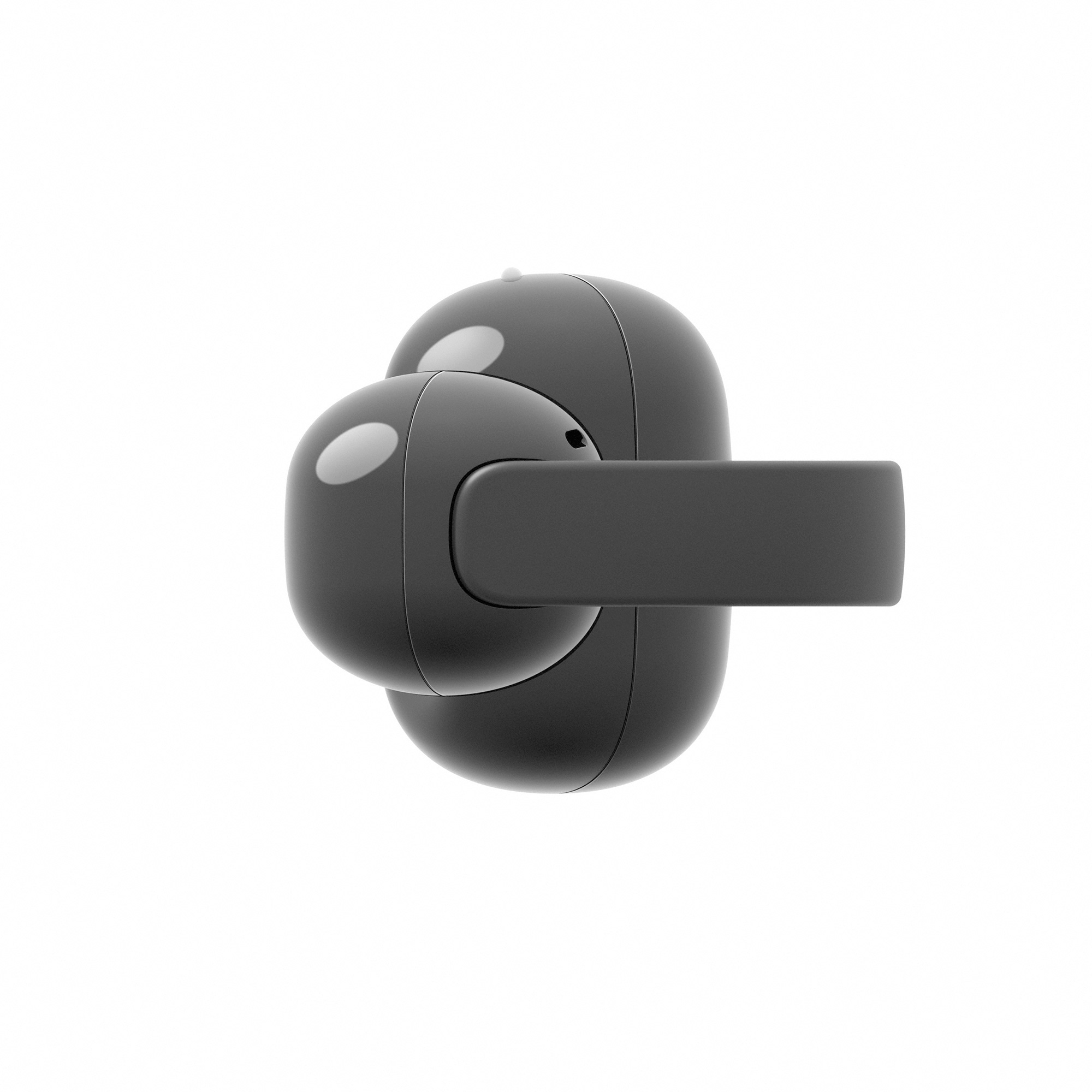 黑色 LinkBuds Clip 無線耳機，耳塞近拍圖