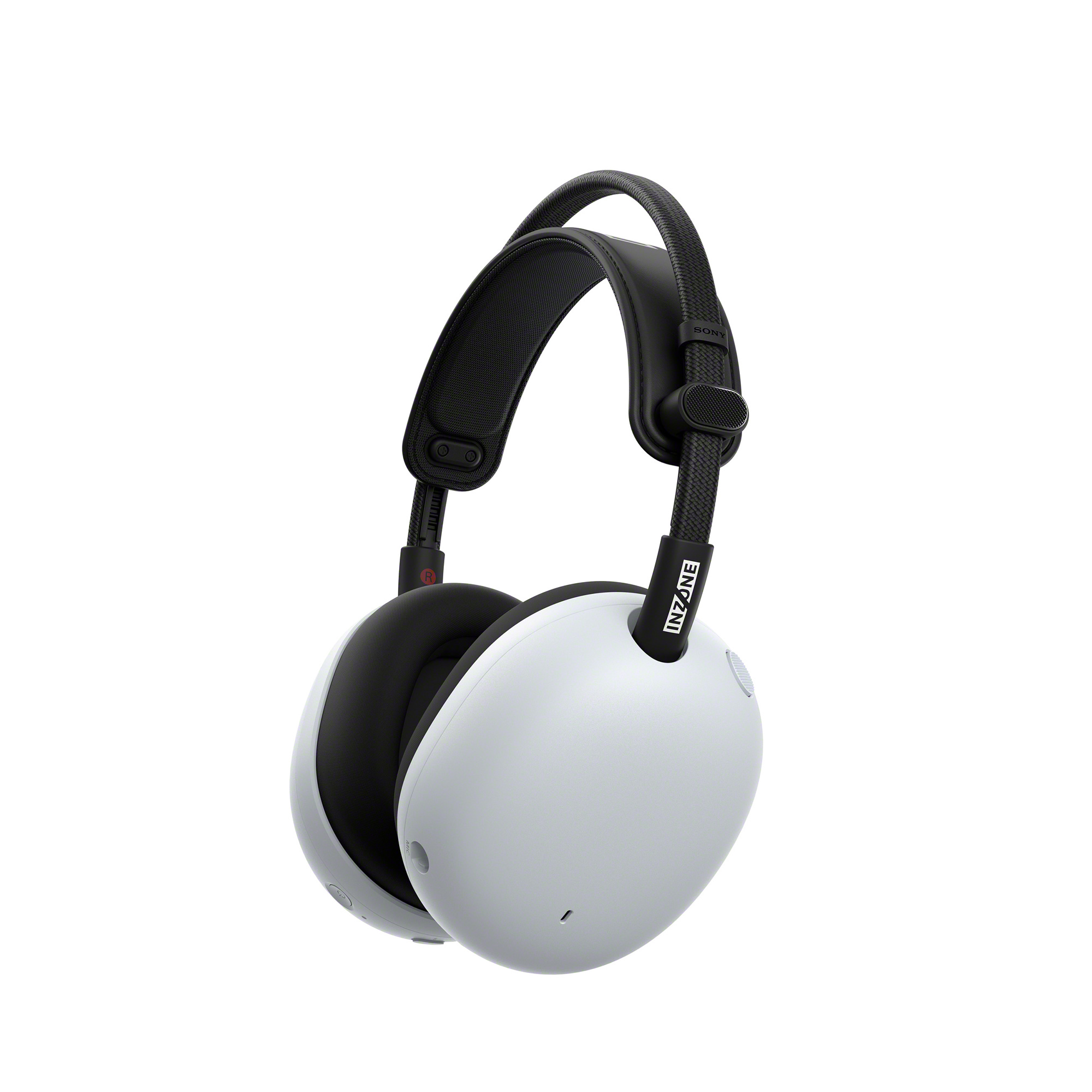 白色 INZONE H9 II 電競耳機的側視圖