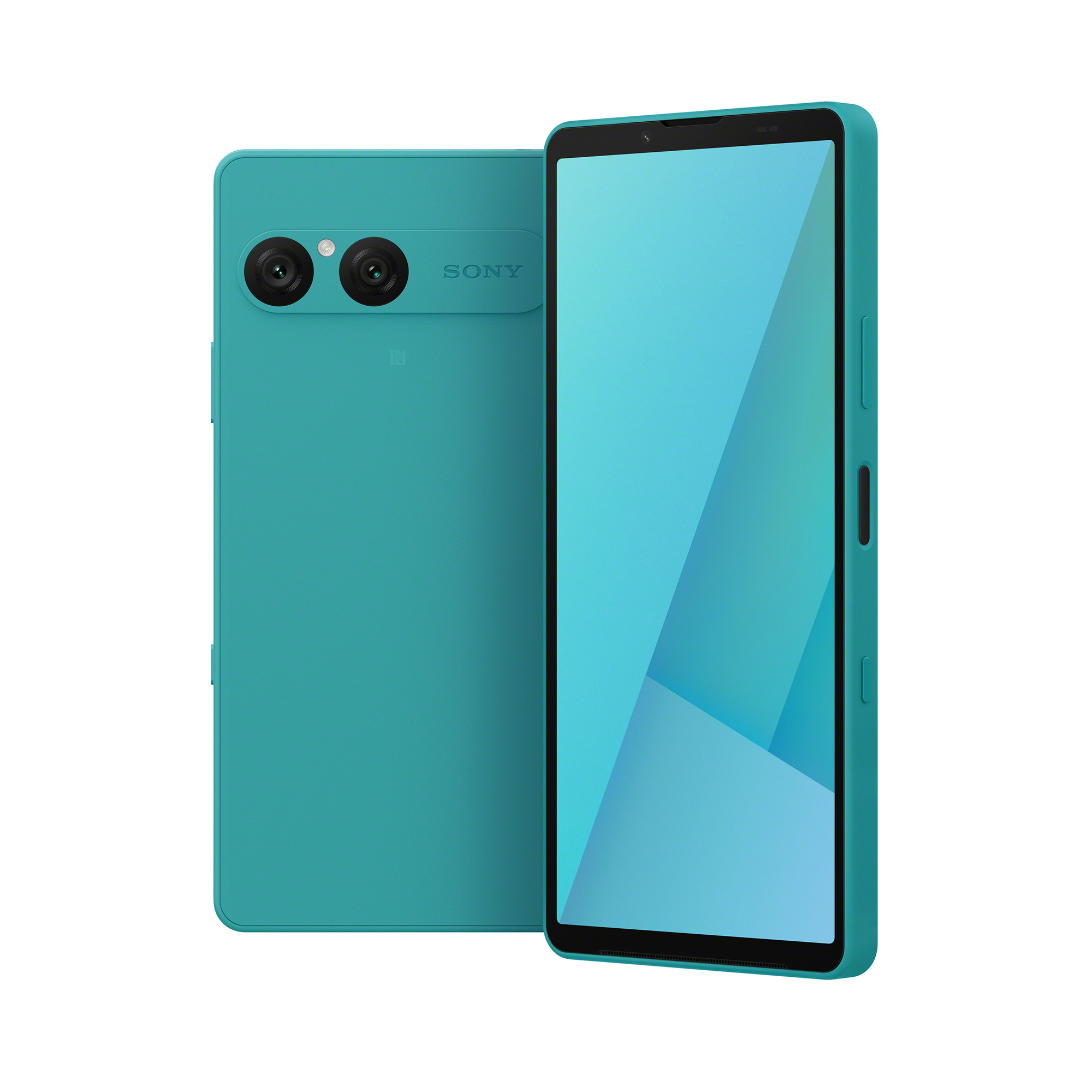 土耳其藍 Xperia 10 VII 手機的正面和背面。
