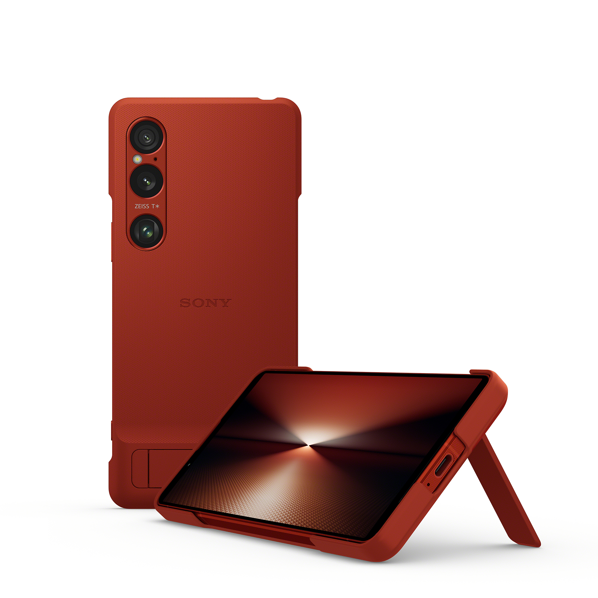 Xperia 1 VI 專用可立式時尚保護殼紅色