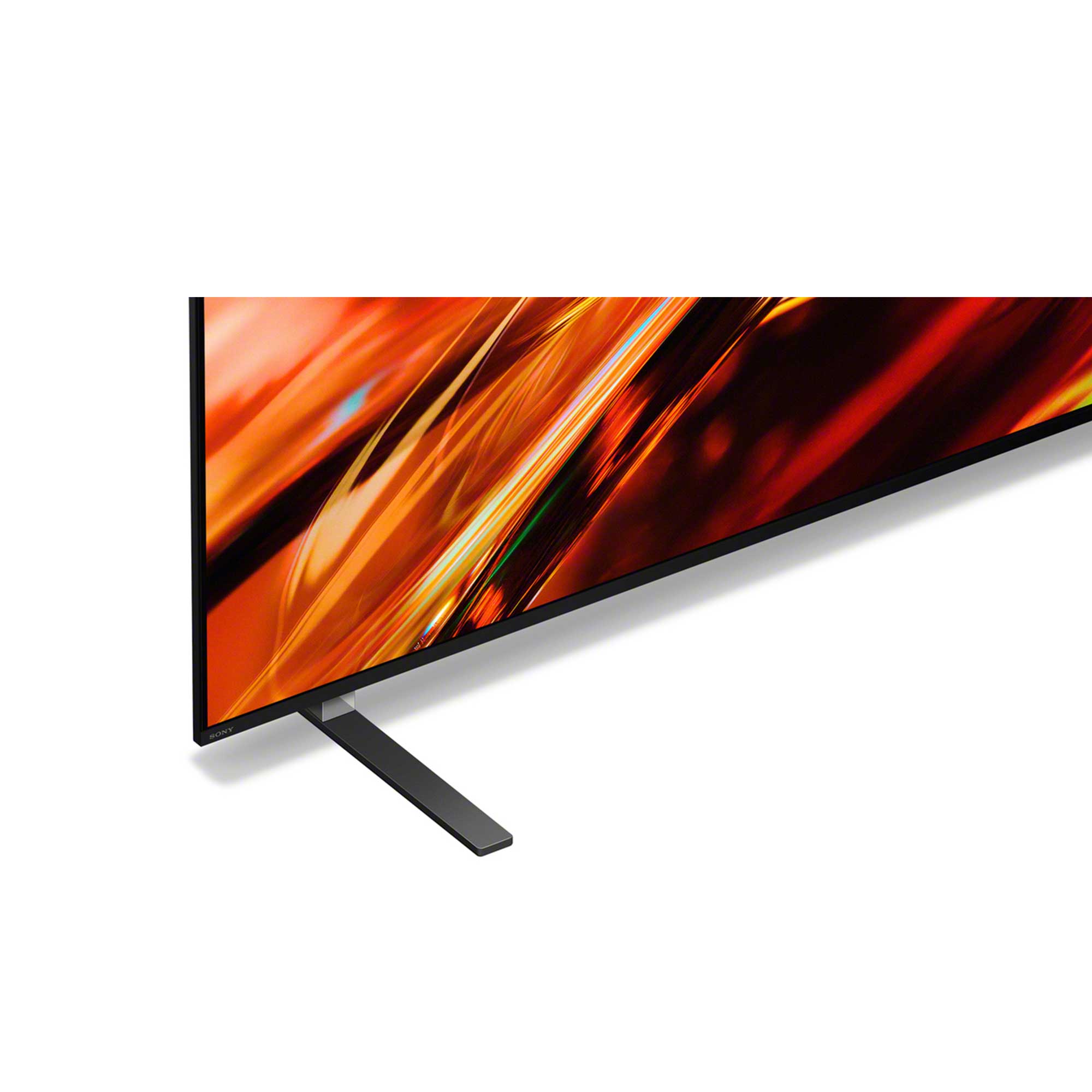 BRAVIA 顯示器下方一角的特寫，搭配一個支撐立架