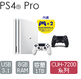 PS4 Pro 雙手把主機同捆組 (白)